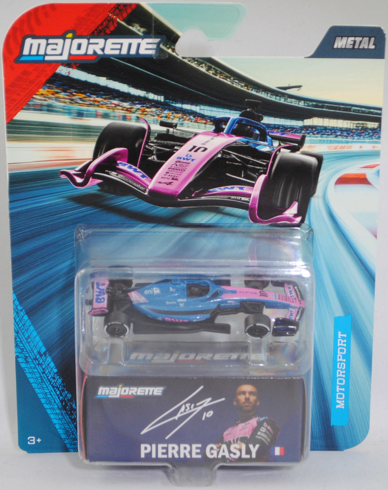 Alpine A525 R08 (5. Generation, Modell 2025) (Nr. 282E), Fahrer: Pierre Gasly (8. Saisonrennen als GP von Monaco 2025), Startnummer 10, BWT Alpine F1 Team, majorette, 1:69, Blister