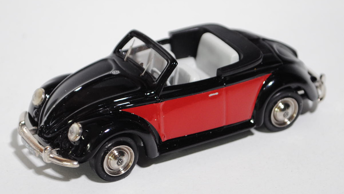 VW-Hebmüller-Cabriolet offen (Typ 14), Modell 1949-1952, Baujahr 1949, schwarz/signalrot, innen lich