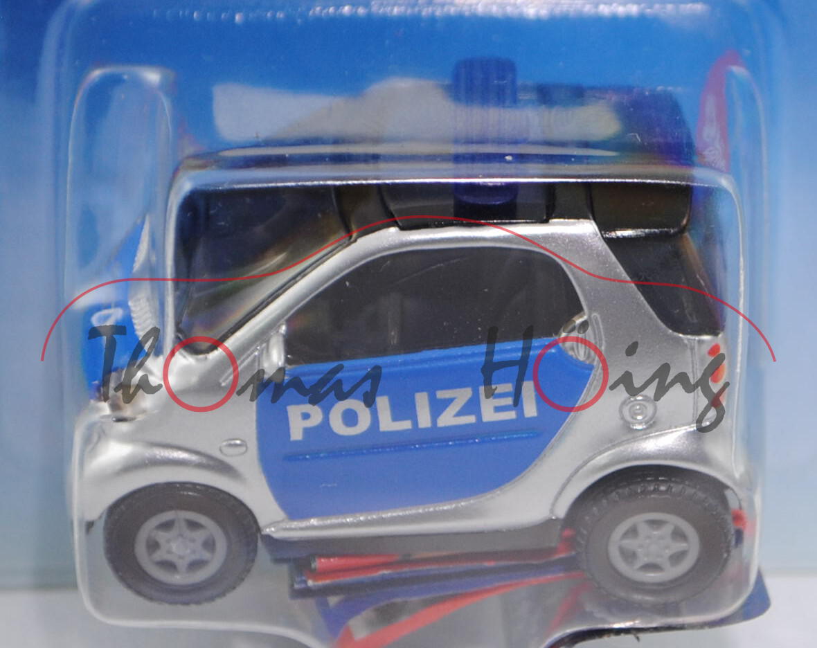 00000 Smart fortwo Coupé (Typ C 450, Modell 1998-2002) Polizei, weißaluminiummetallic/hell-ultramari