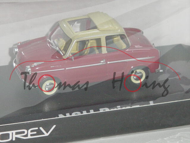 NSU Prinz 1, rot/elfenbein, Norev, 1:43, PC-Box