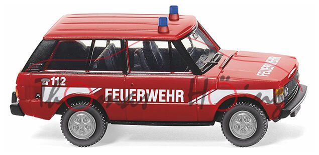 Feuerwehr - Range Rover «Classic» Dreitürer (Modell 1970-1985), rot, FEUERWEHR / C 112, Wiking, 1:87