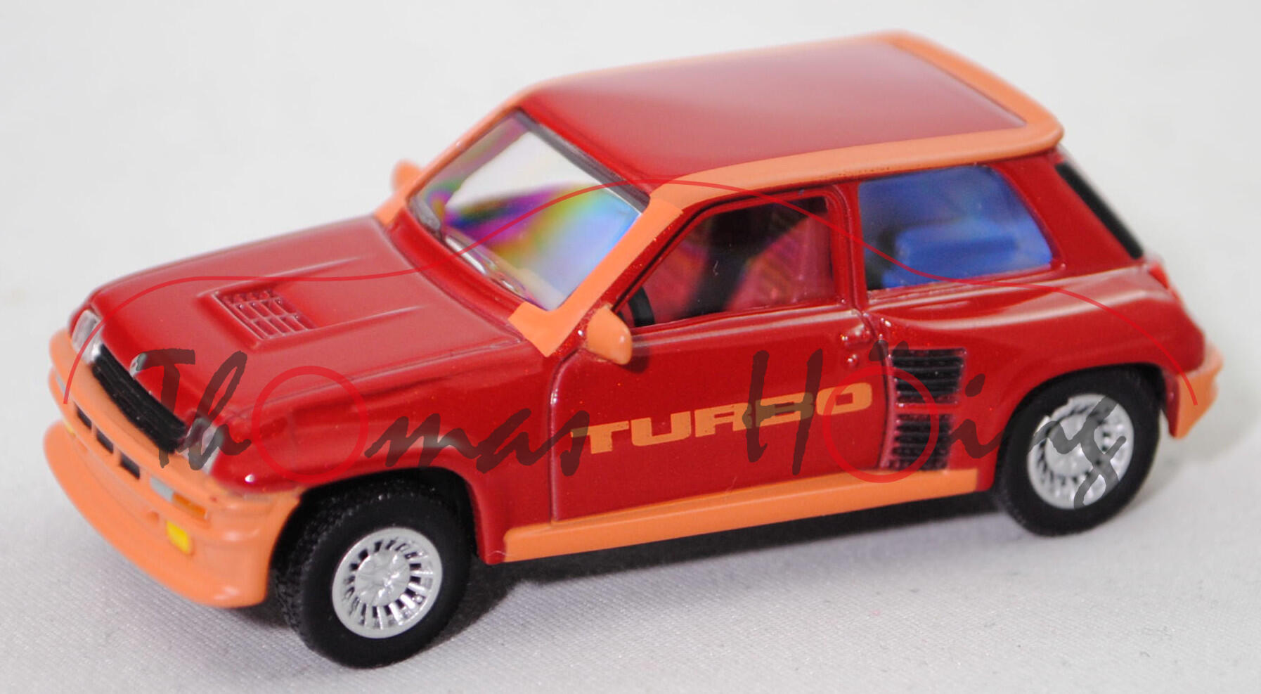 Renault 5 Turbo (1. Gen., Fahrzeugtyp 822000, Modell 1980-1982), granatapfel-rot, Norev, 1:54, mb