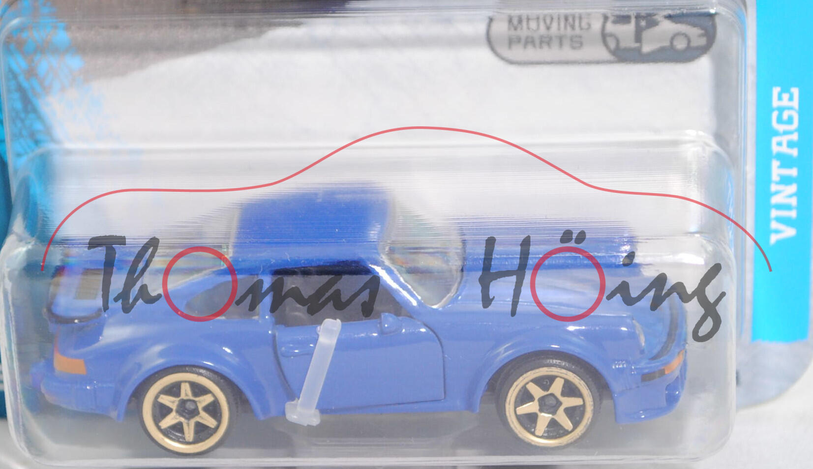 Porsche 934 oder Porsche Turbo RSR (Typ 930 turbo 3.0 mit Modifikation gemäß FIA-Gruppe 4, Modell 1976-1977) (Nr. 269C), hell-enzianblau, majorette, 1:57, Blister (VINTAGE)