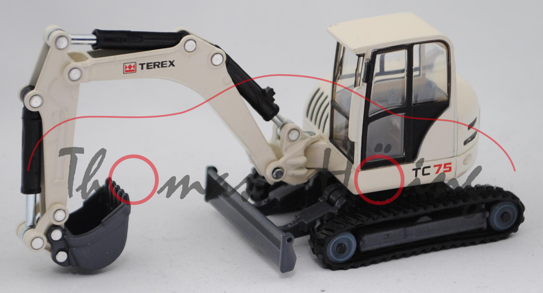 00004 TEREX® TC75 Raupenbagger mit Tieflöffel (Mod. 06-13), perlweiß/eisengrau, ca. 1:50, L17mpK