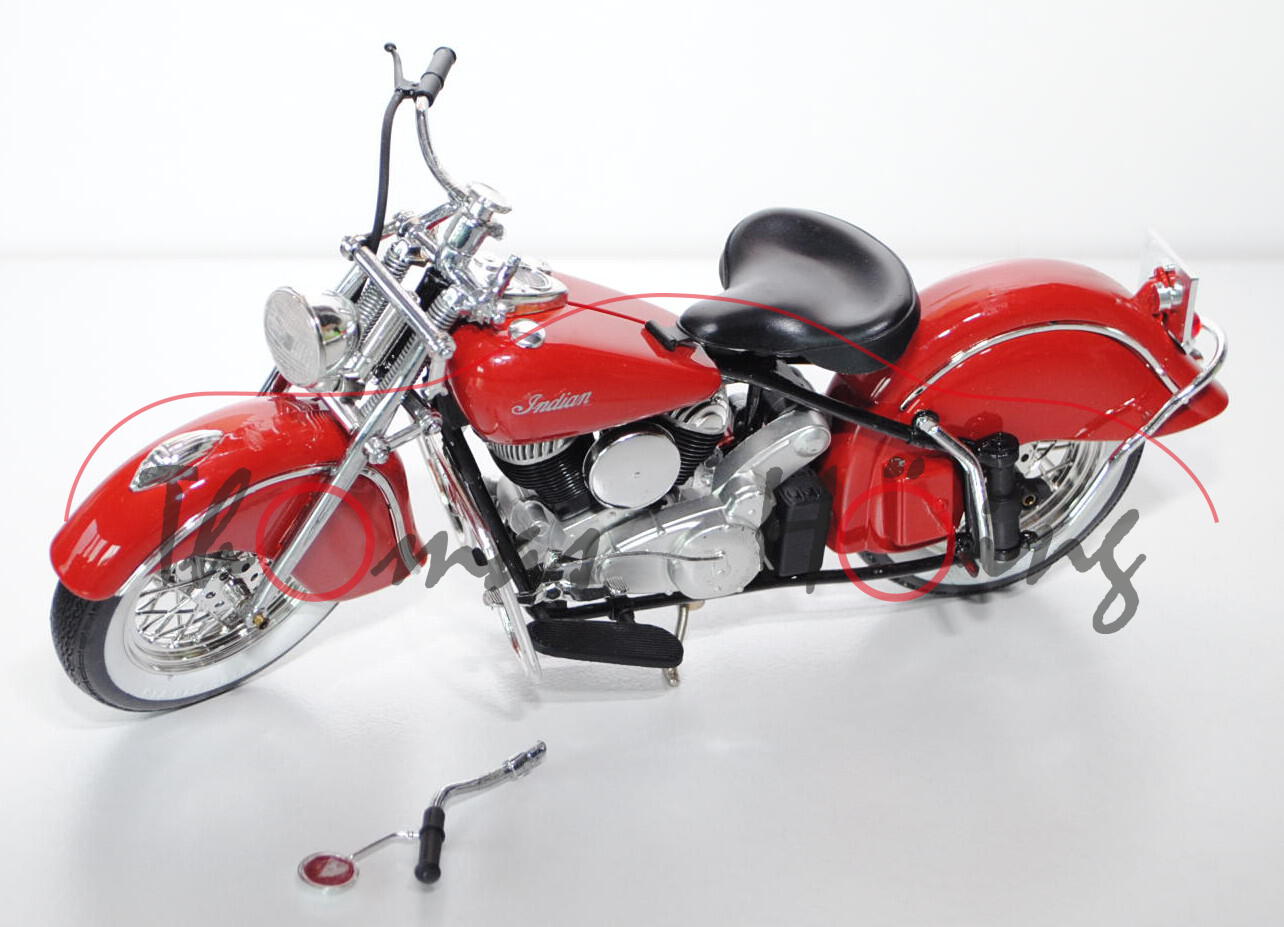 Indian Chief 348, Baujahr 1948, Modell 1948-1949, feuerrot, Lenker links abgebrochen aber dabei, Gui