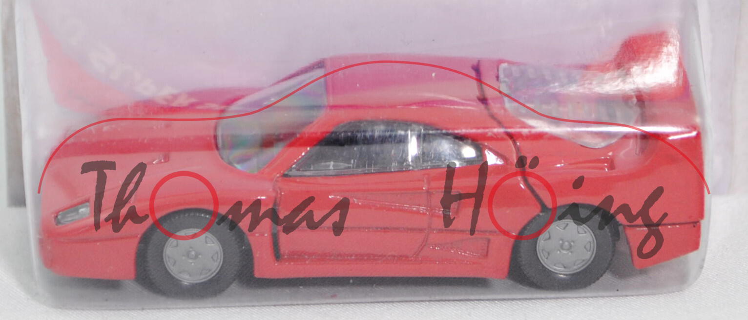 00002 Ferrari F40 (Modell 1987-1992), karminrot, innen schwarz, Lenkrad schwarz, Chassis schwarz, Ho