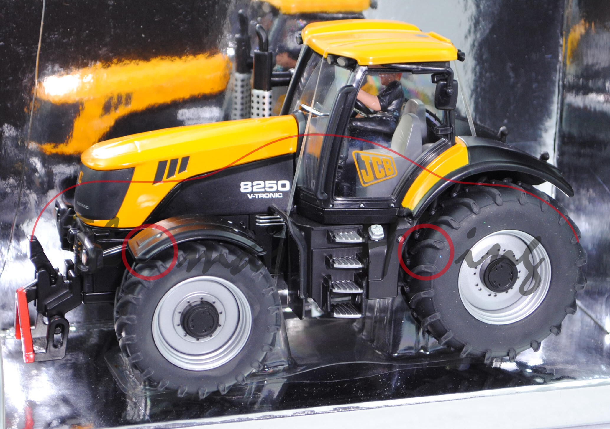 00101 JCB® Fastrac 8250 V-TRONIC Traktor (Modell 2005-2011), melonengelb/mattschwarz, dunkel-silberg