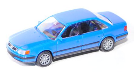 Audi 100 quattro (C4), Modell 1990-1994, signalblau, mit 10-Speichen-Felgen, Rietze, 1:87, mb