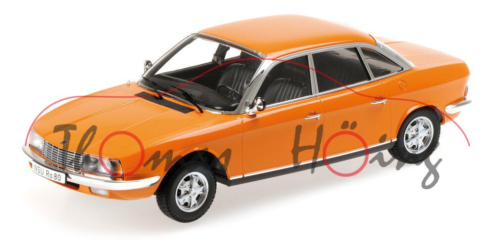 NSU RO 80, targa-orange, Modell 1967-1975, Baujahr 1972, 1:18, Minichamps, mb (Limited Edition 750 p