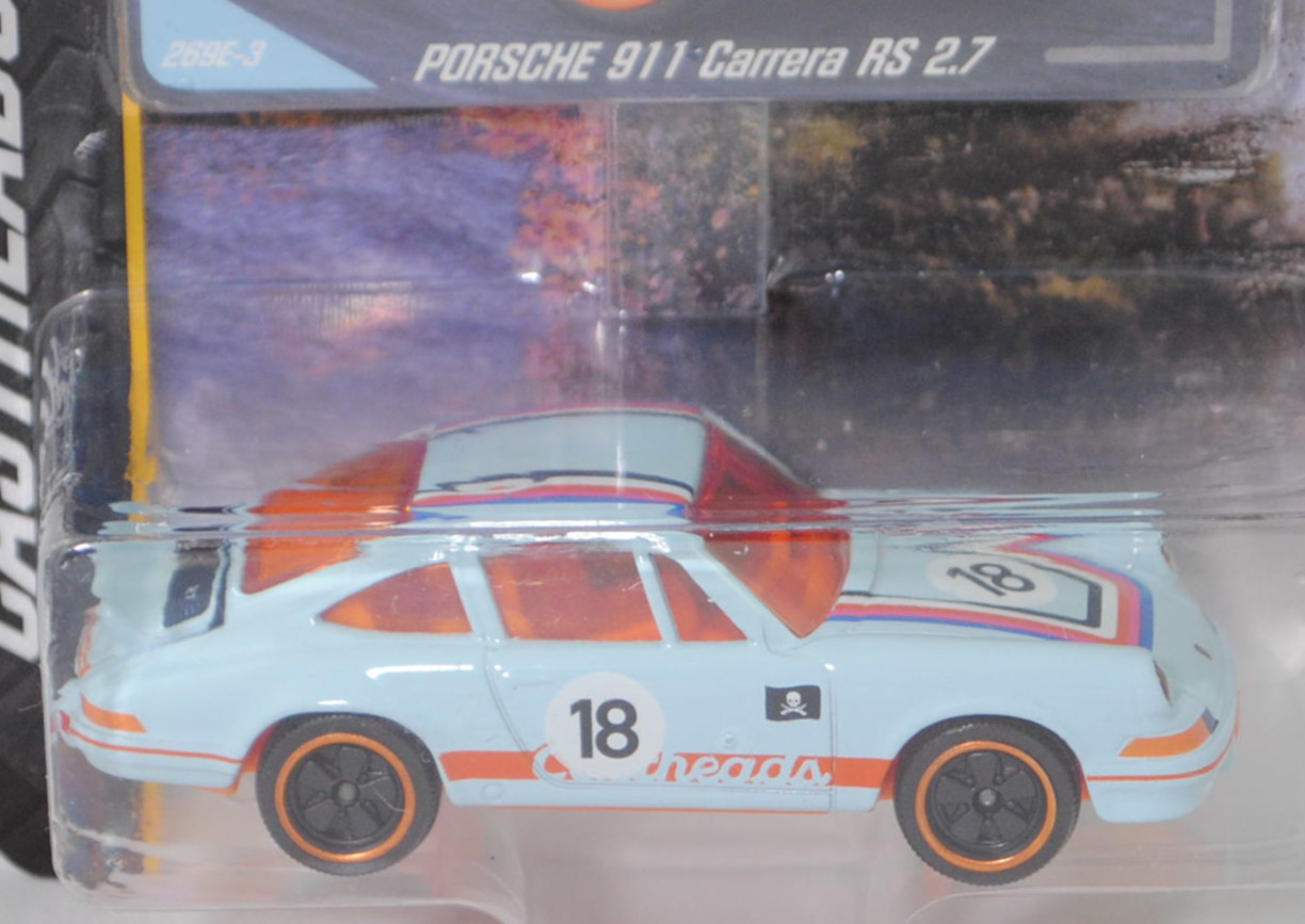 Porsche 911 Carrera RS 2.7 Touring (Mod. 72-73), blass-lichtblau, Nr. 269E-3, majorette, 1:56, Blister