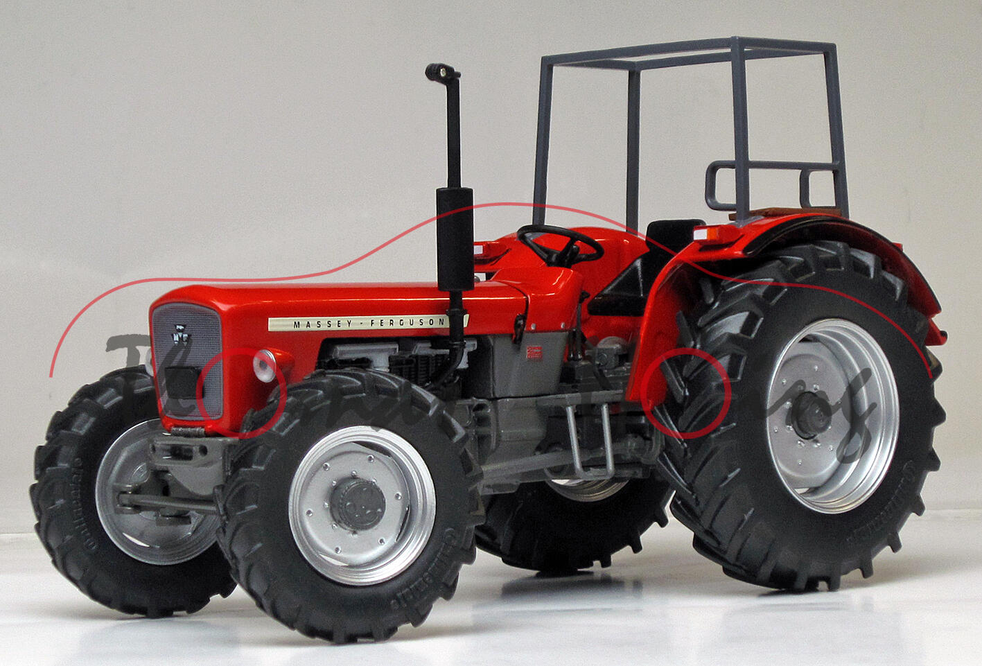 MASSEY FERGUSON Wotan II mit Überrollbügel (Ausführung 1973 - 1976), rot/grau, weise-toys, 1:32, mb