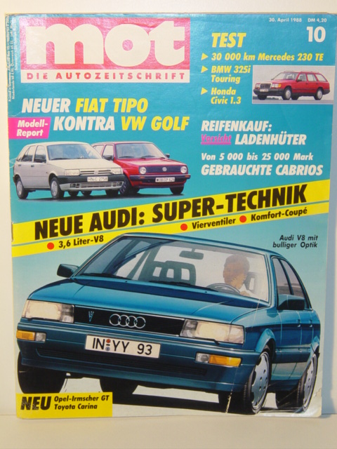 mot DIE AUTOZEITSCHRIFT, Heft 10, 30. April 1988