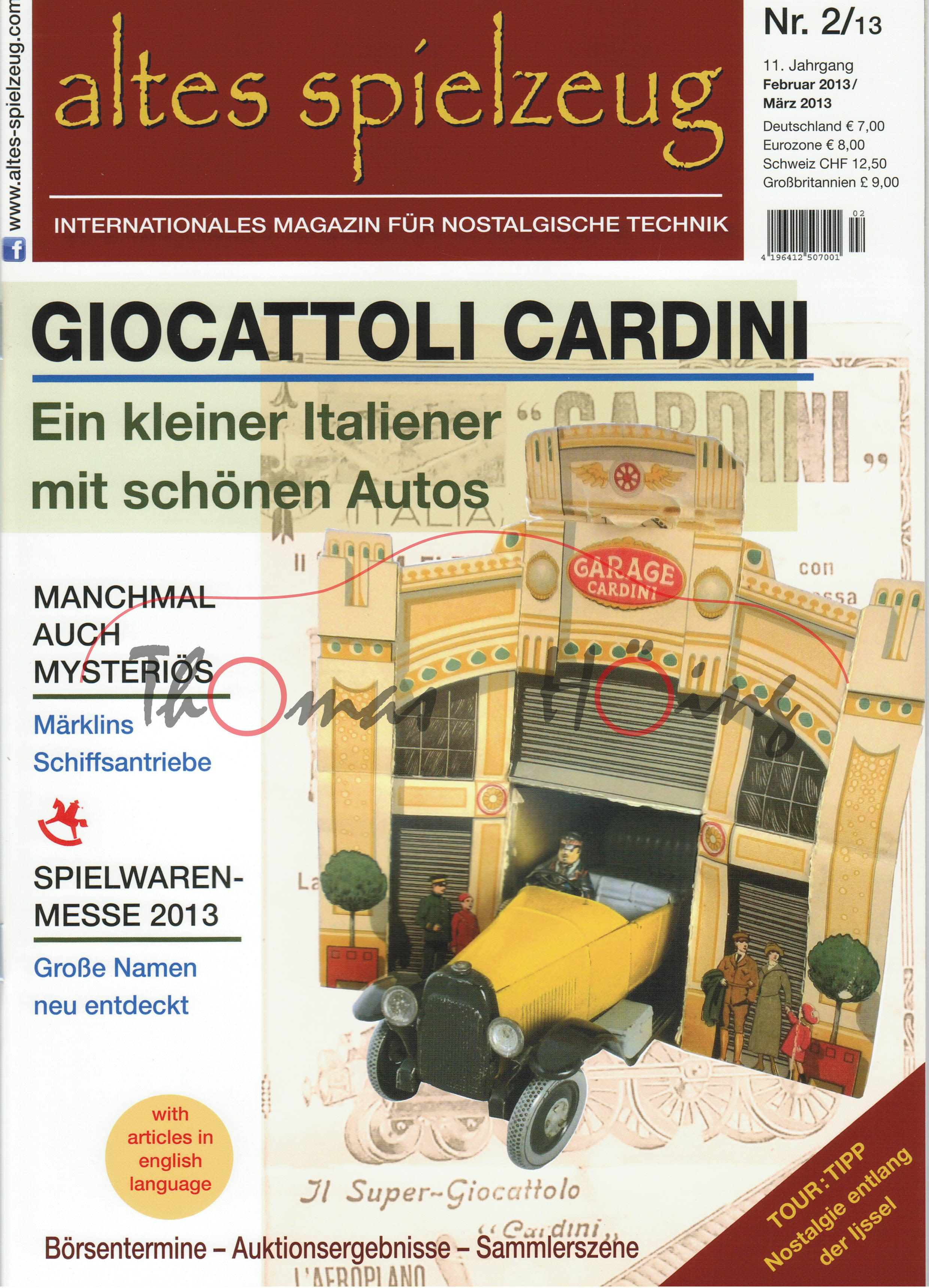 altes spielzeug, Heft 2, April 2013 / Mai 2013, Inhalt: u.a. Giocattoli Cardini Ein kleiner Italiene