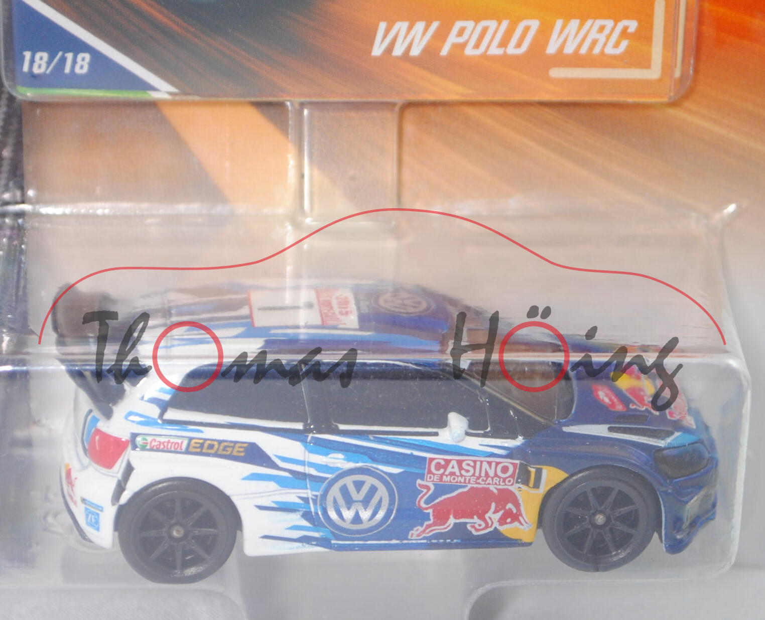 VW Polo R WRC (Mod. 13-) (Nr. 264 D), weiß/blau, Rallye Monte Carlo 2015, Fahrer: Ogier/Ingrassia