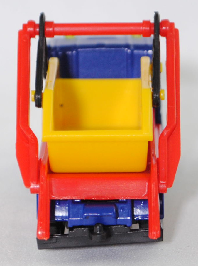 00000 Volvo FM 4x2 (3. Generation, Modell 2013-) Absetzkipper mit Absetzmulde, dunkel-ultramarinblau, Absetzvorrichtung rot, Absetzmulde gelb, SIKU SUPER, 1:82, P29f
