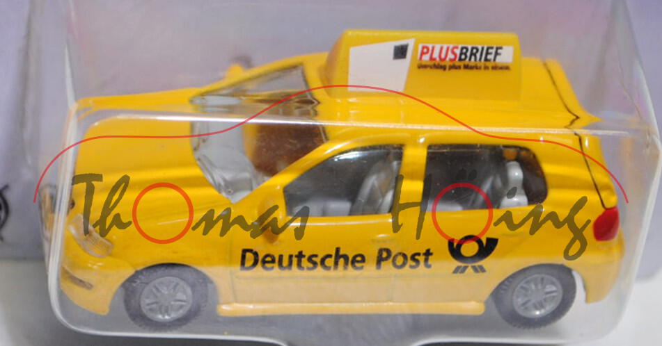 VW Polo 1.4 Steilheck (Typ 6N2 oder 6N Facelift, Modell 1999-2001) Briefpost, signalgelb, innen lich