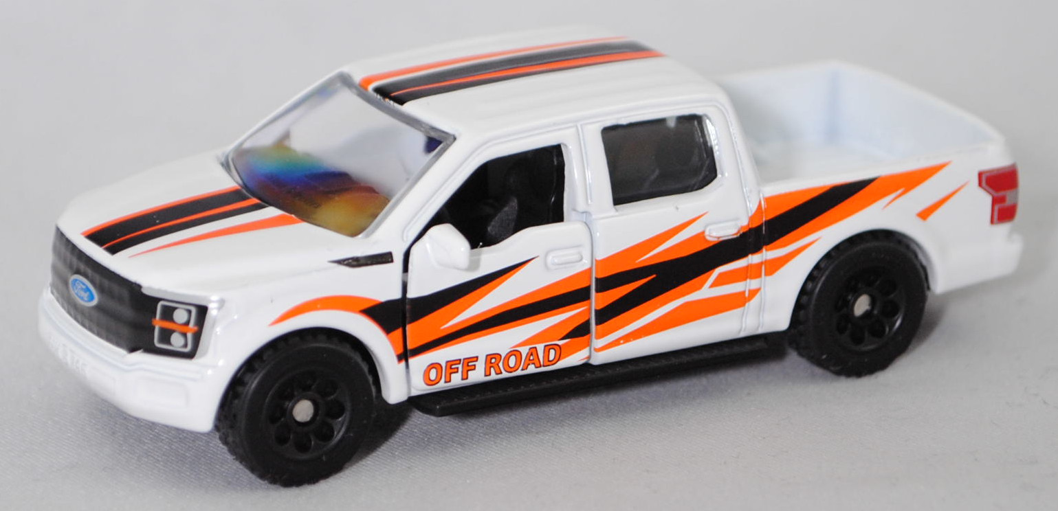 00000 Ford F-150 LARIAT STANDARD V8 SuperCrew mit 5,5 Ft Ladefläche (13. Generation, Modell 2018-2020), reinweiß, OFF ROAD, SIKU SUPER, 1:71, P29f