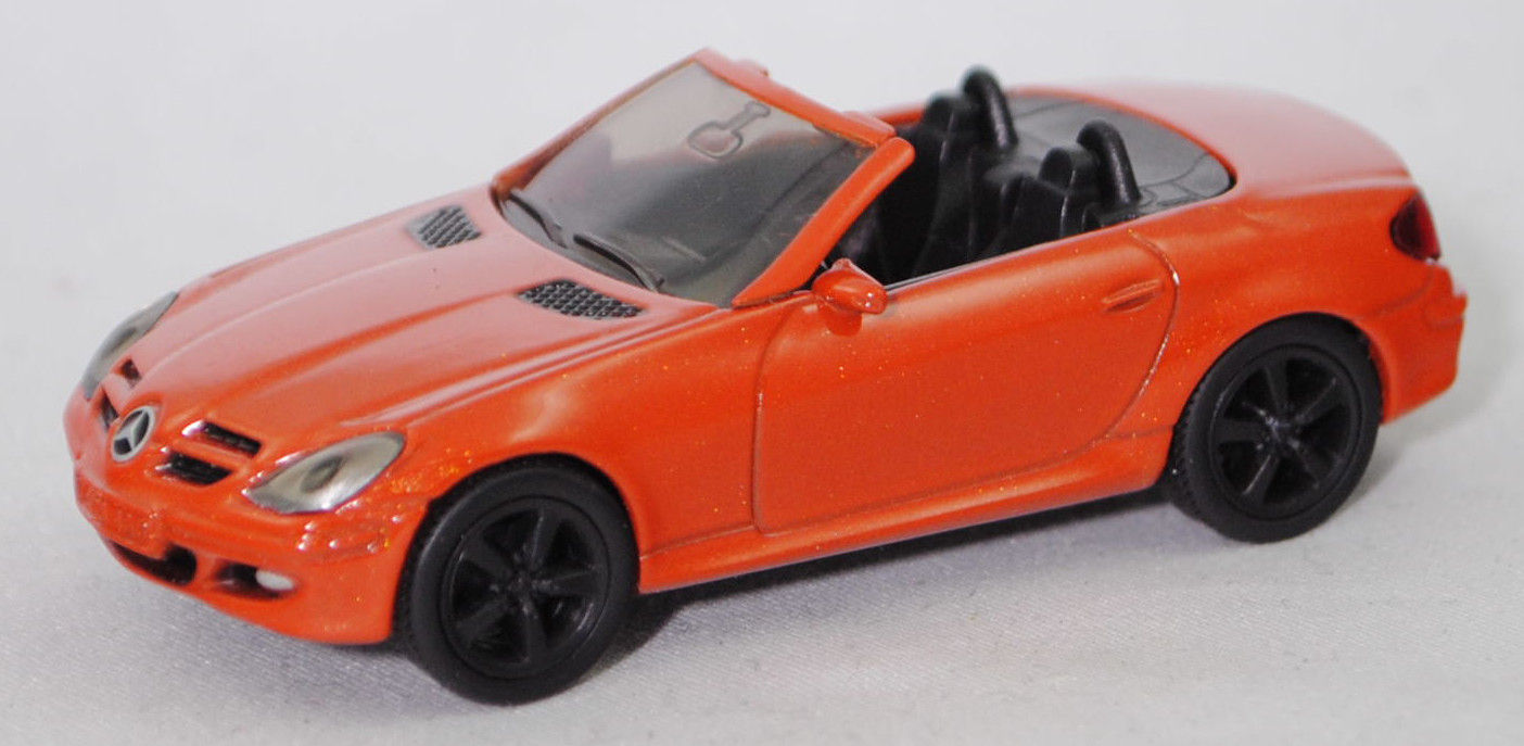 00010 Mercedes-Benz SLK 350 (interne Baureihenbezeichnung R 171, Vor-MoPf, Modell 2004-2008), energy orange metallic, innen schwarz, Bpr. 1002, SIKU SUPER, 1:55, m