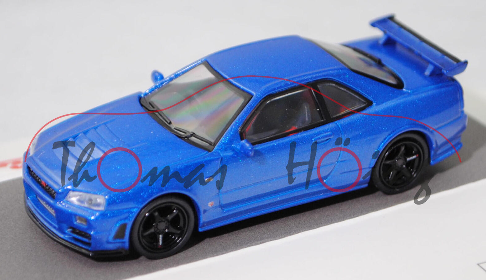 Nissan Skyline GT-R Nismo Z-tune (Baureihe R34, Modell 2005), bayside-blue, Schuco EDITION 1:64, mb