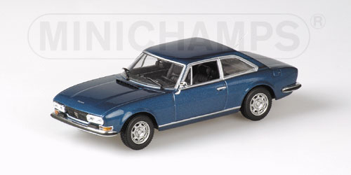 Peugeot 504 Coupé, Modell 1974-1979, Bleu Irise métalisé, Minichamps, 1:43, PC-Box