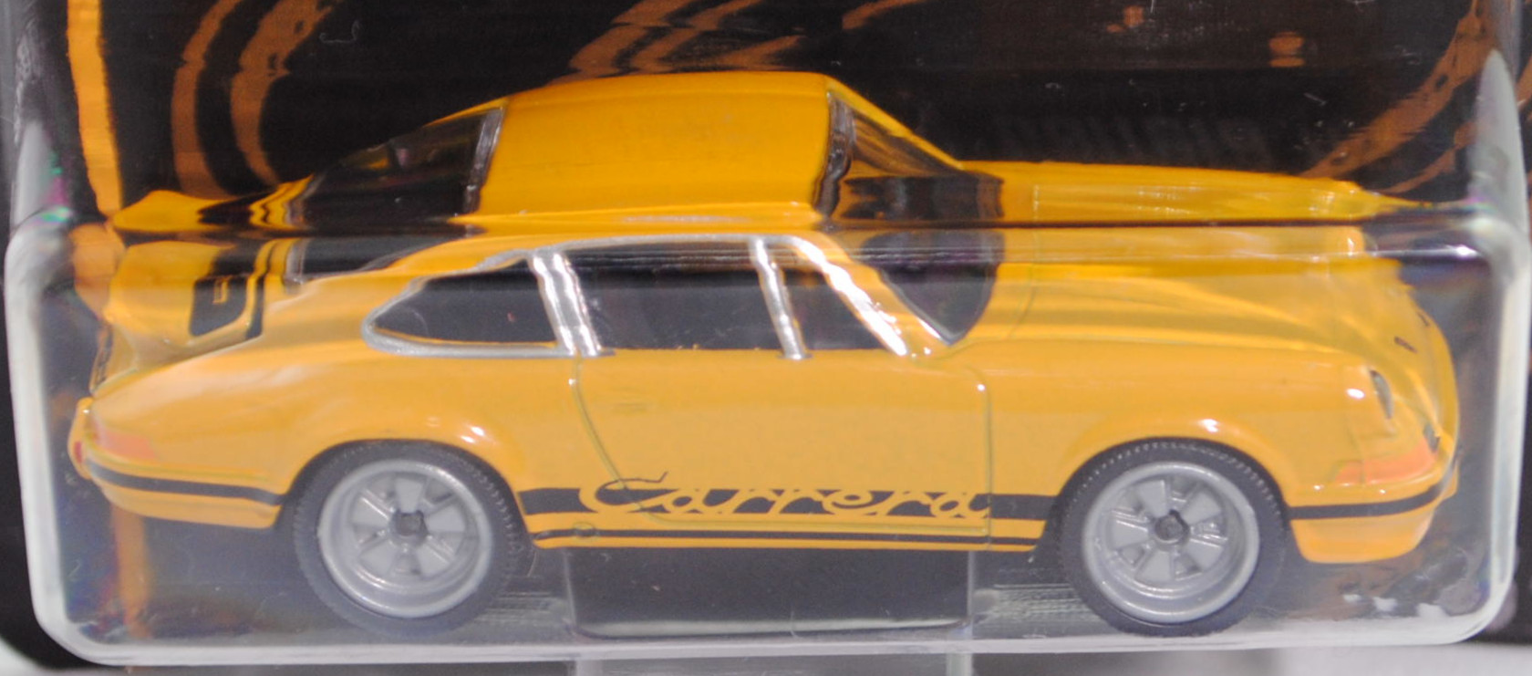 Porsche 911 Carrera RS 2.7 Touring (Modell 1972-1973), signalgelb, majorette, 1:56, Werbeblister