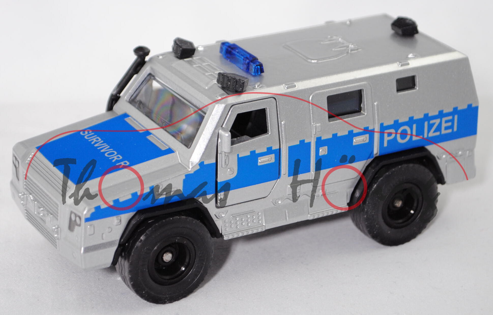 00000 RMMV SURVIVOR R 4x4 (Modell 2016-) Polizei, silber/blau, SIKU SUPER 1:50, L17mpP