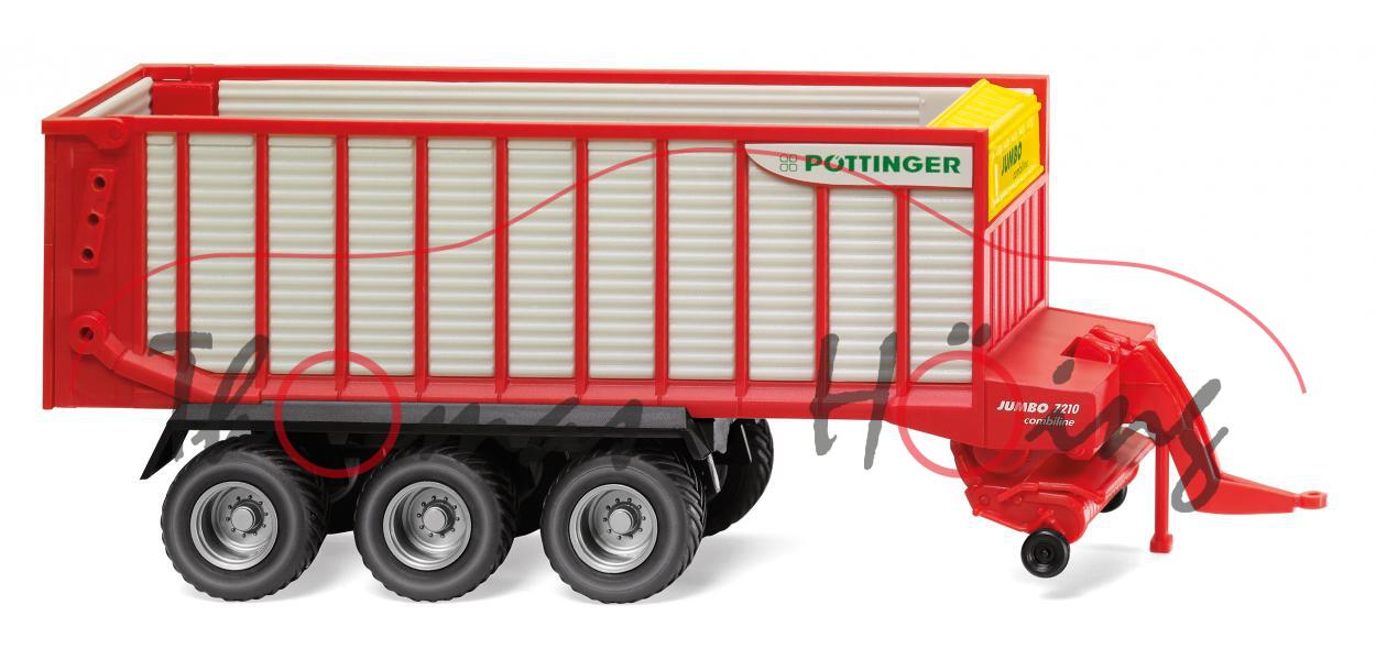 PÖTTINGER JUMBO 6010 L COMBILINE Silierwagen mit Laderotor (Mod. 2009-2019), rot, Wiking, 1:87, mb