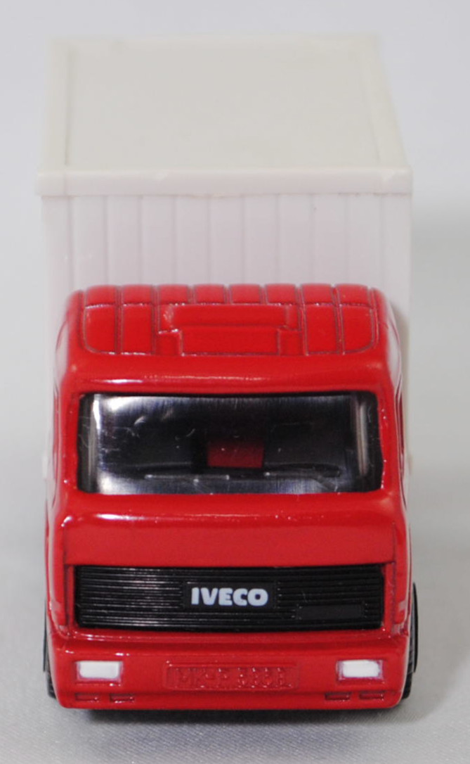 00001 Iveco TurboStar 240-36 6x2 (Modell 1987-1990) Container-Transporter, karminrot, Bpr. 0815 / 0816, C1 reinweiß, 1:86, Container reinweiß, SEA LAND, 1:121, SIKU SUPER, m