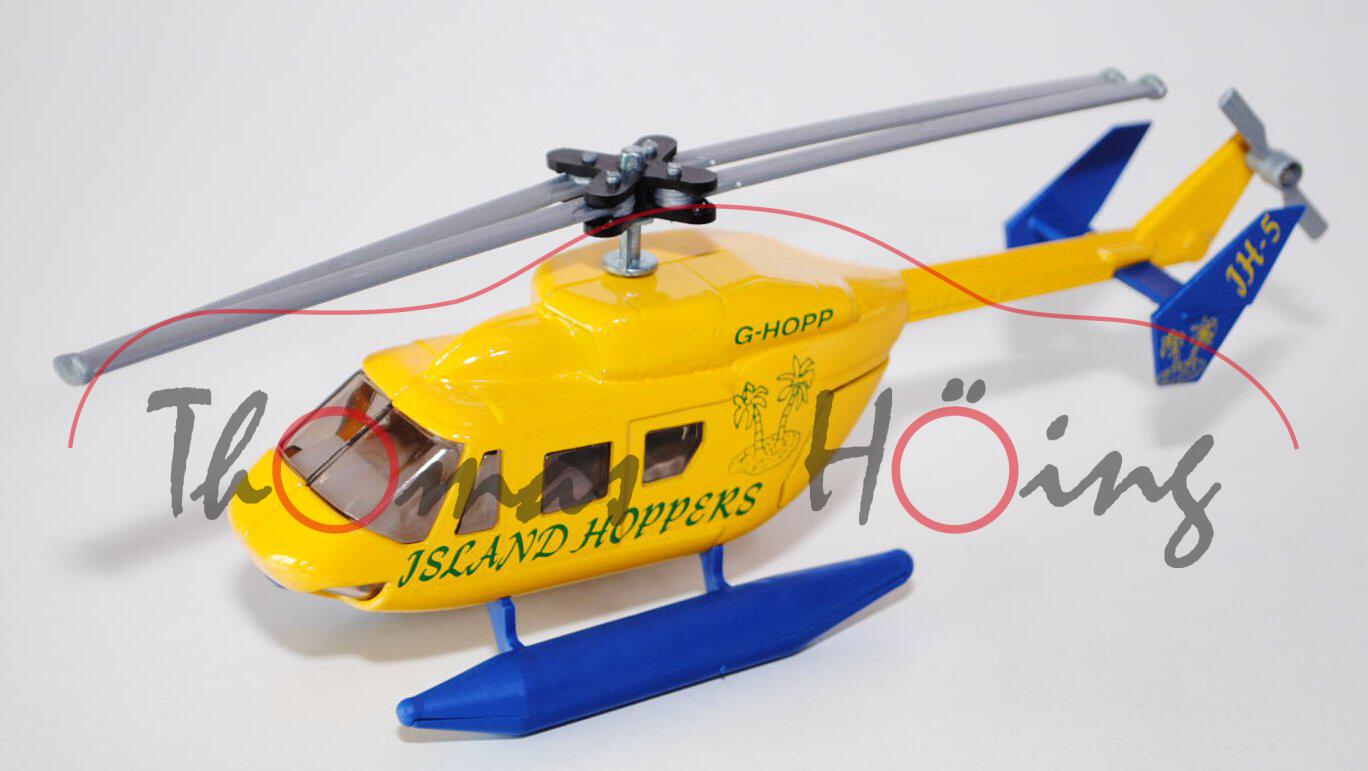 Hubschrauber mit Schwimmer, gelb/blau, ISLAND HOPPERS, GB, L14a