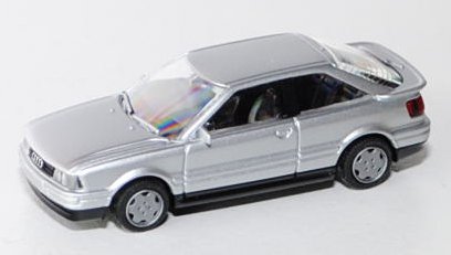 Audi Coupé (B3, Typ 89C), Modell 1988-1991, silbermetallic, innen schwarz, Aero-Felgen silbergrau, R