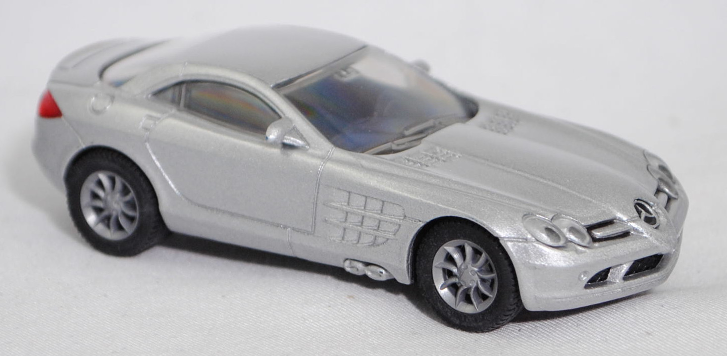 00000 Mercedes-Benz SLR McLaren (1. Generation, C 199, Modell 2004-2008), silbergraumetallic, Bpr. 1004, B25a / B25b silbergrau, SIKU SUPER, 1:55, m