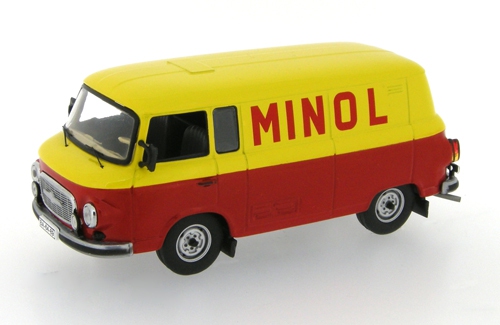 Barkas B 1000 Kastenwagen, Baujahr 1960, Modell 1957-1989, zinkgelb/verkehrsrot, MINOL, IST Models, 