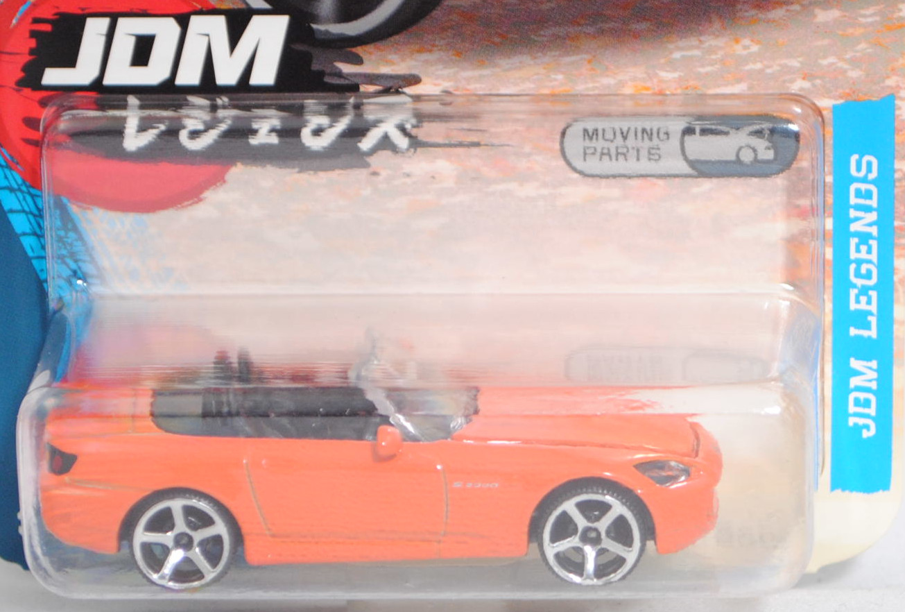 Honda S2000 (AP1, Facelift 1998, Modell 2004-2009) (Nr. 212D), reinorange, majorette, 1:57, Blister (JDM Legends Premium Cars)