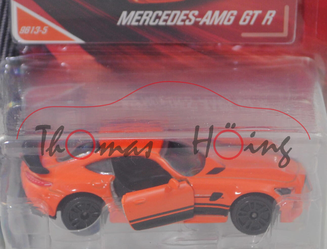 Mercedes-AMG GT R Coupé (C 190, Modell 2017-2021), verkehrsorange, majorette, 1:61, Blister