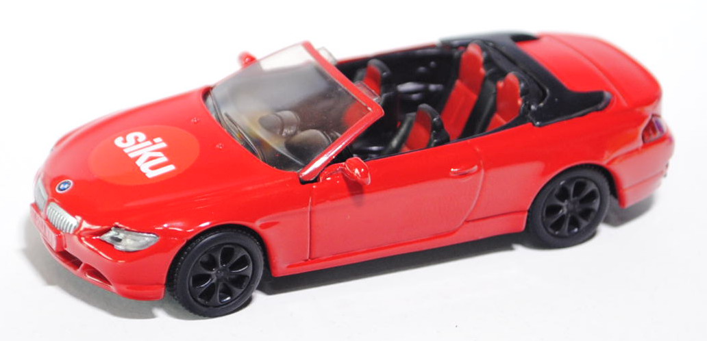 99900 BMW 645Ci Cabrio (Typ E64), Modell 2004-2005, dunkel-karminrot, innen schwarz/rot, Lenkrad sch