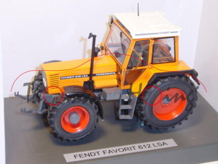 Fendt FAVORIT 612 LSA TURBOMATIK Kommunal, hellorange/grau, Türen + Frontscheibe + Heckscheibe zu öf