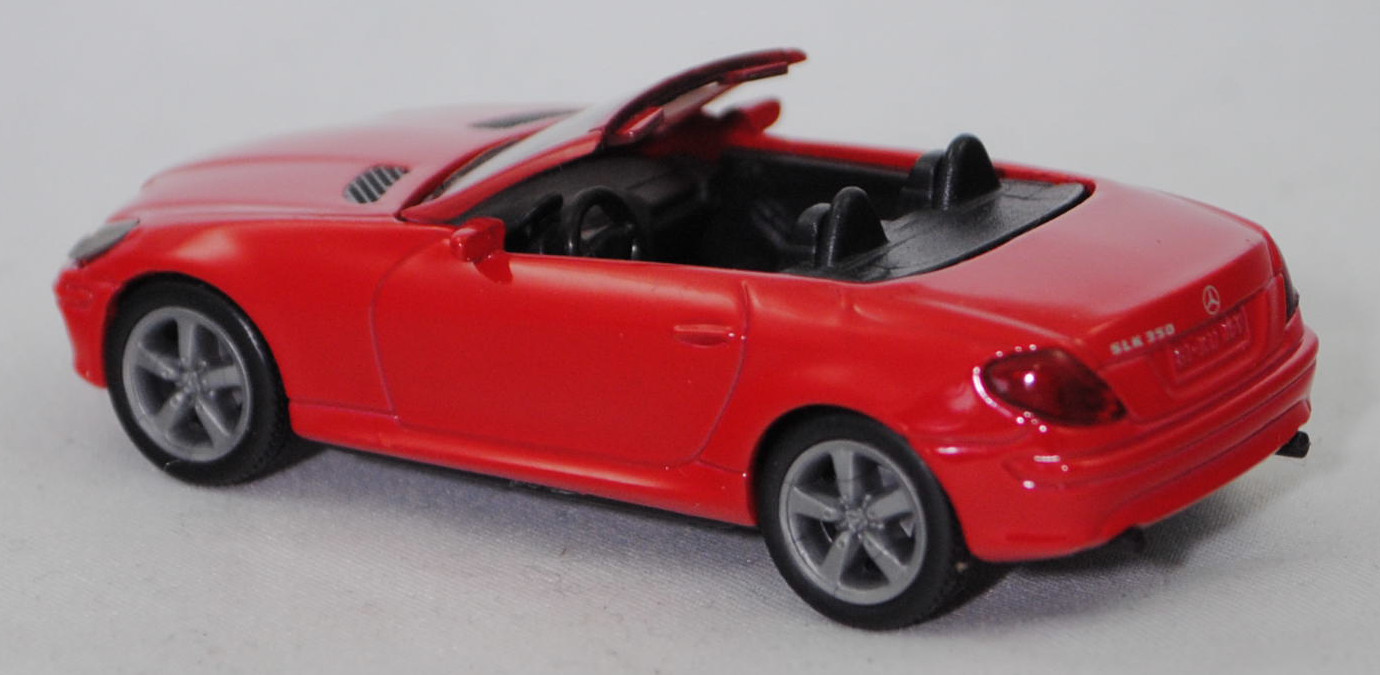 00005 Mercedes-Benz SLK 350 (interne Baureihenbezeichnung R 171, Vor-MoPf, Modell 2004-2008), dunkel-verkehrsrot, innen schwarz/rot, Bpr. 1002, SIKU SUPER, 1:55, m