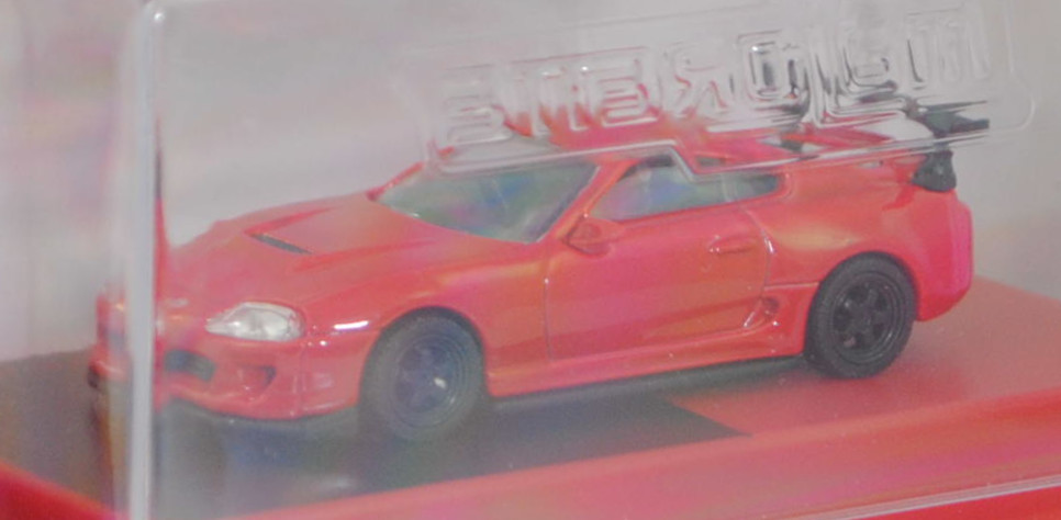 Toyota Supra RZ (4. Generation, JZA80, Vorfacelift, Modell 1993-1996, Baujahr 1995), karminrot (super red IV), majorette, 1:64, PC-Box im Blister (Collection, JDM Legends)