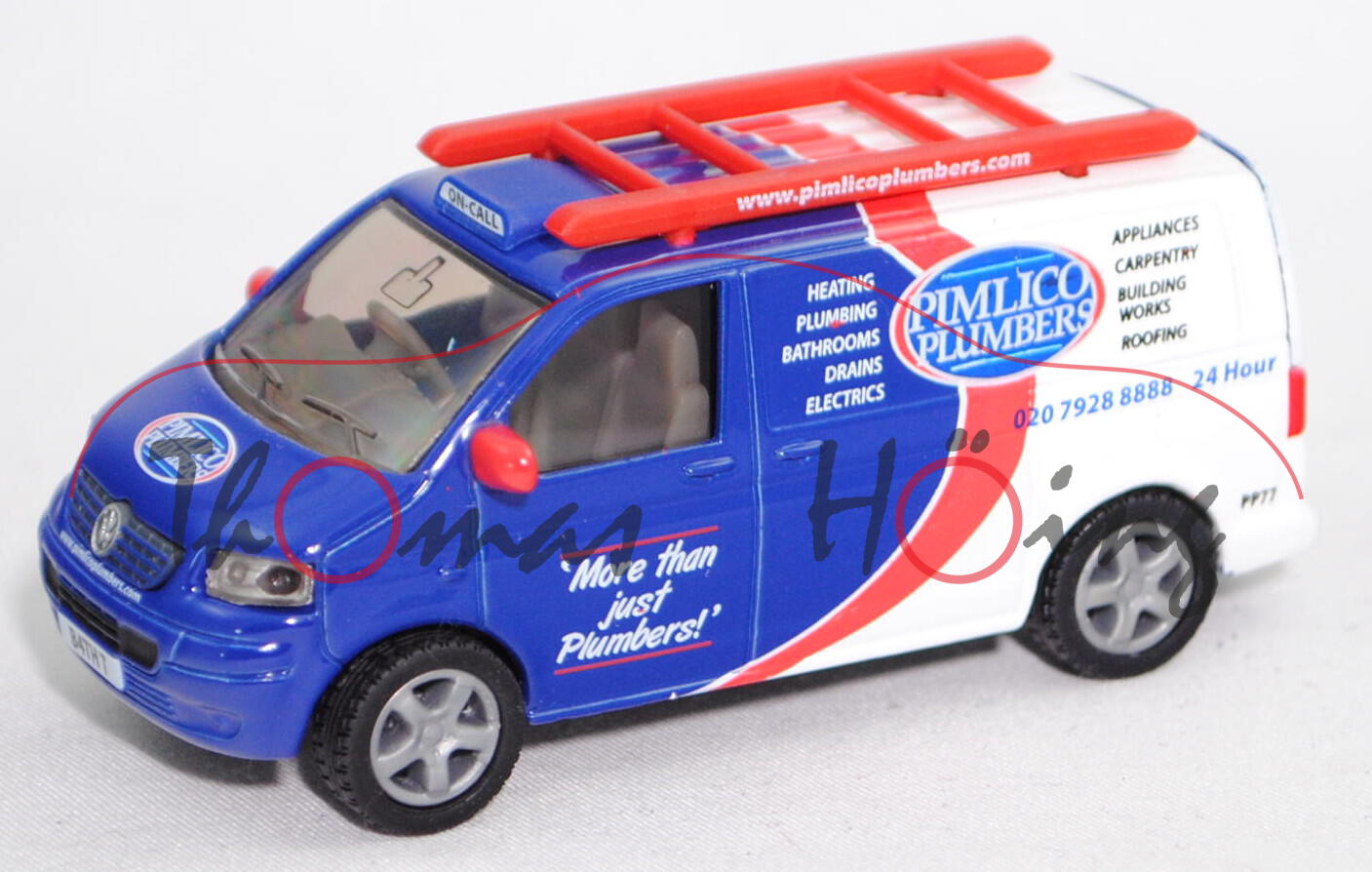 00622 GB VW T5 Transporter (Typ 7H, Mod. 03-09), blau/weiß, PIMLICO / PP77, SIKU, 1:58, Box B4TH T