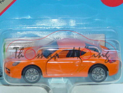 00002 Porsche Cayman S (Typ 987c), Modell 2005-2009, hellrotorange, innen schwarzgrau, Lenkrad schwa