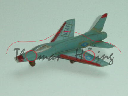 F 100 Super Sabre, U.S. AIR FORCE / USAF / FW-754, Heck geklebt, 1:250, ohne Zettel, mb