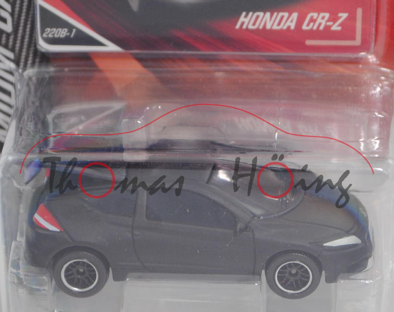 Honda CR-Z 1.5 IMA (Modell 2010-2013), mattschwarz, Nr. 220B-1, majorette, 1:55, Blister