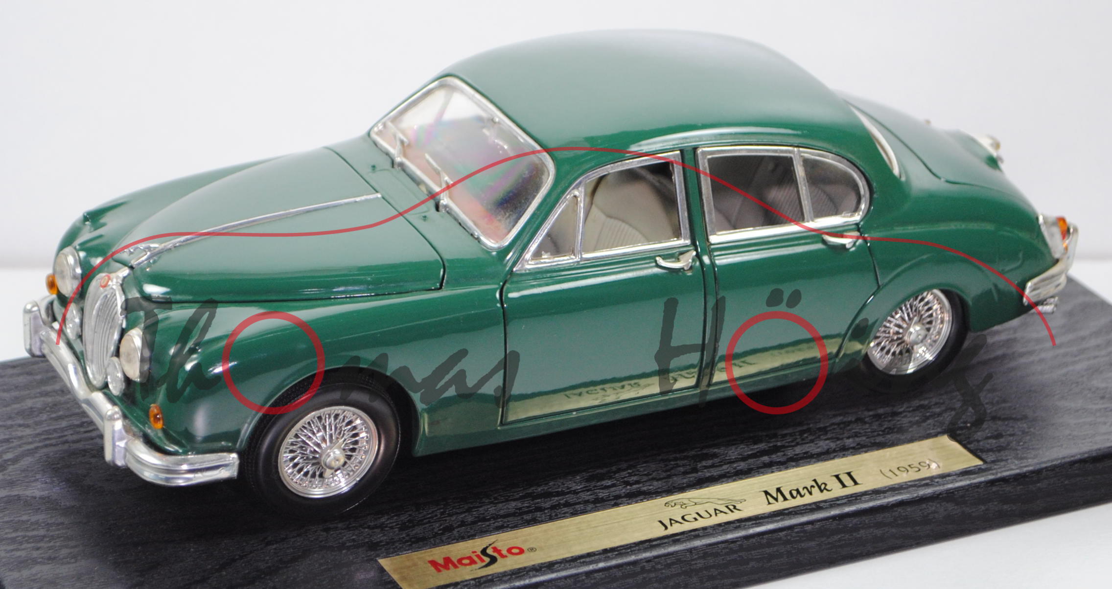 Jaguar Mark II 3.8 RHD (MK 2, Mod. 59-67, Bj. 59), british racing green, Maisto für Tchibo, 1:18, mb