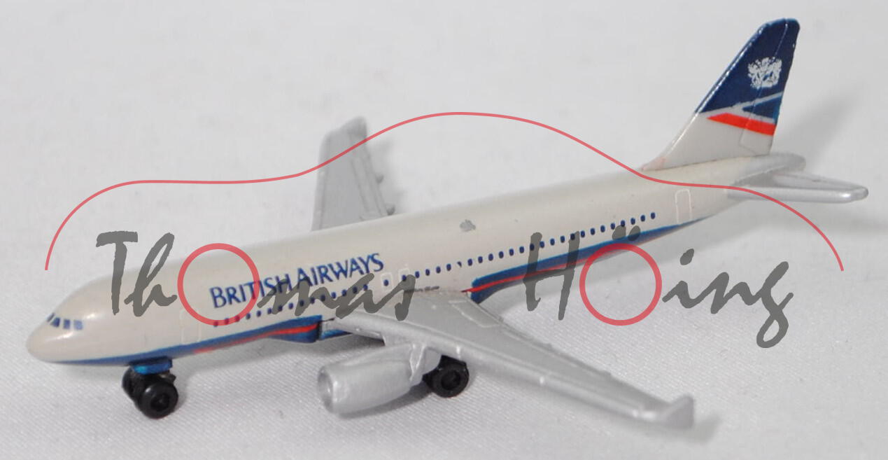 Airbus A 320-200 (Modell 1988-), kieselgrau/silbergraumetallic, BRITISH AIRWAYS, SIKU, 1:506, Muster