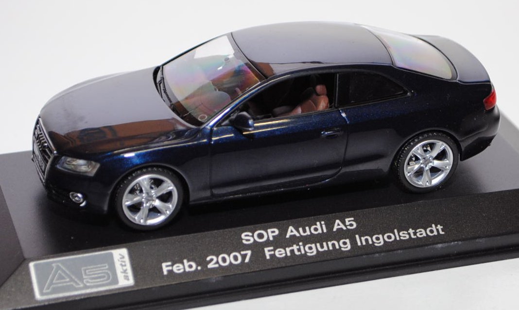 Audi A5 (Typ 8T, AU484), Modell 2007-, arubablau, SOP Audi A5 Feb. 2007 Fertigung Ingolstadt, Spiege
