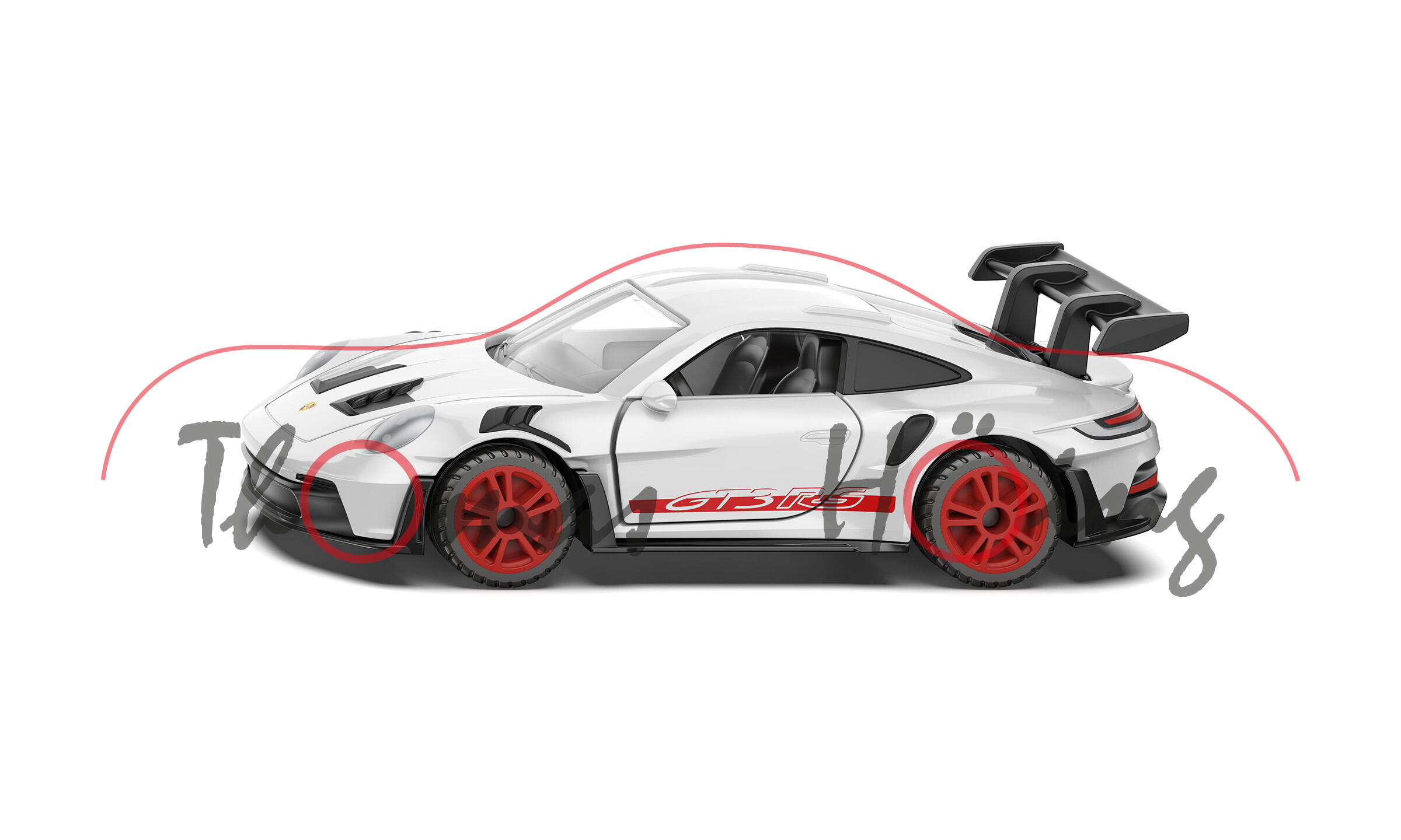 00000 Porsche 911 GT3 RS (8. Generation Porsche 911 oder 6. RS-Generation, Typ 992 bzw. 992.1, Modell 2022-2024), weiß, SIKU SUPER, P29e