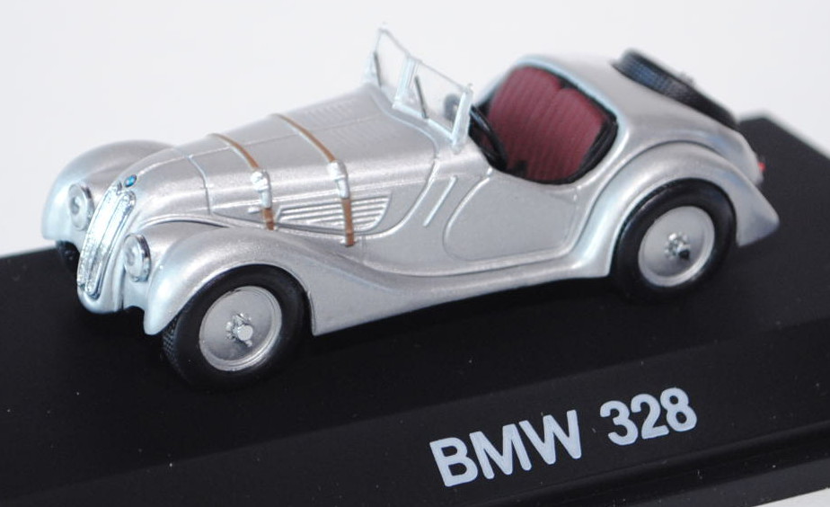 BMW 328, Modell 1937-1939, silber, Schuco, 1:43, PC-Box