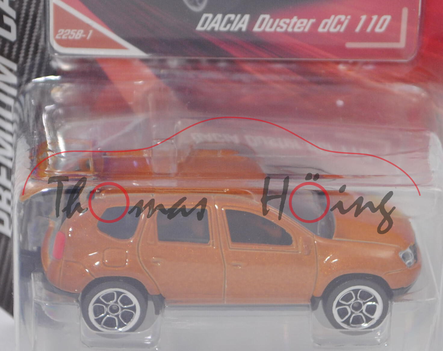 Dacia Duster 1.5 dCi 110 (2. Gen., Modell 2018) (Nr. 225A), hell-ockerbraunmet., majorette, 1:64, mb