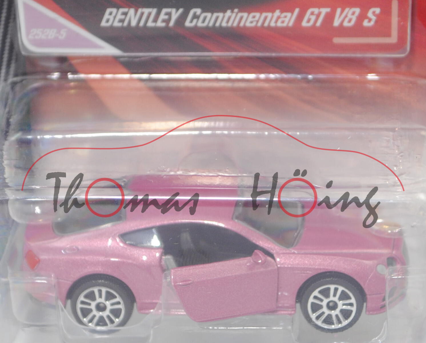 Bentley Continental GT II V8 S 4.0 (Typ Coupé, Mod. 15-18), hell-rotviolettmet., majorette, 1:64, mb