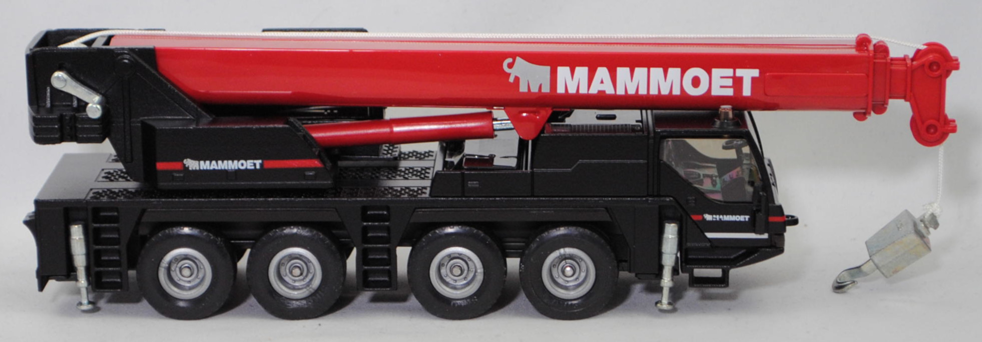 00000 Kranwagen Mobilkran LIEBHERR LTM 1060/2 8x6 (Modell 1999-2005), rot/grau, stilisiertes Mammut in grau und MAMMOET in reinweiß, SIKU SUPER 1:55, L17mpP